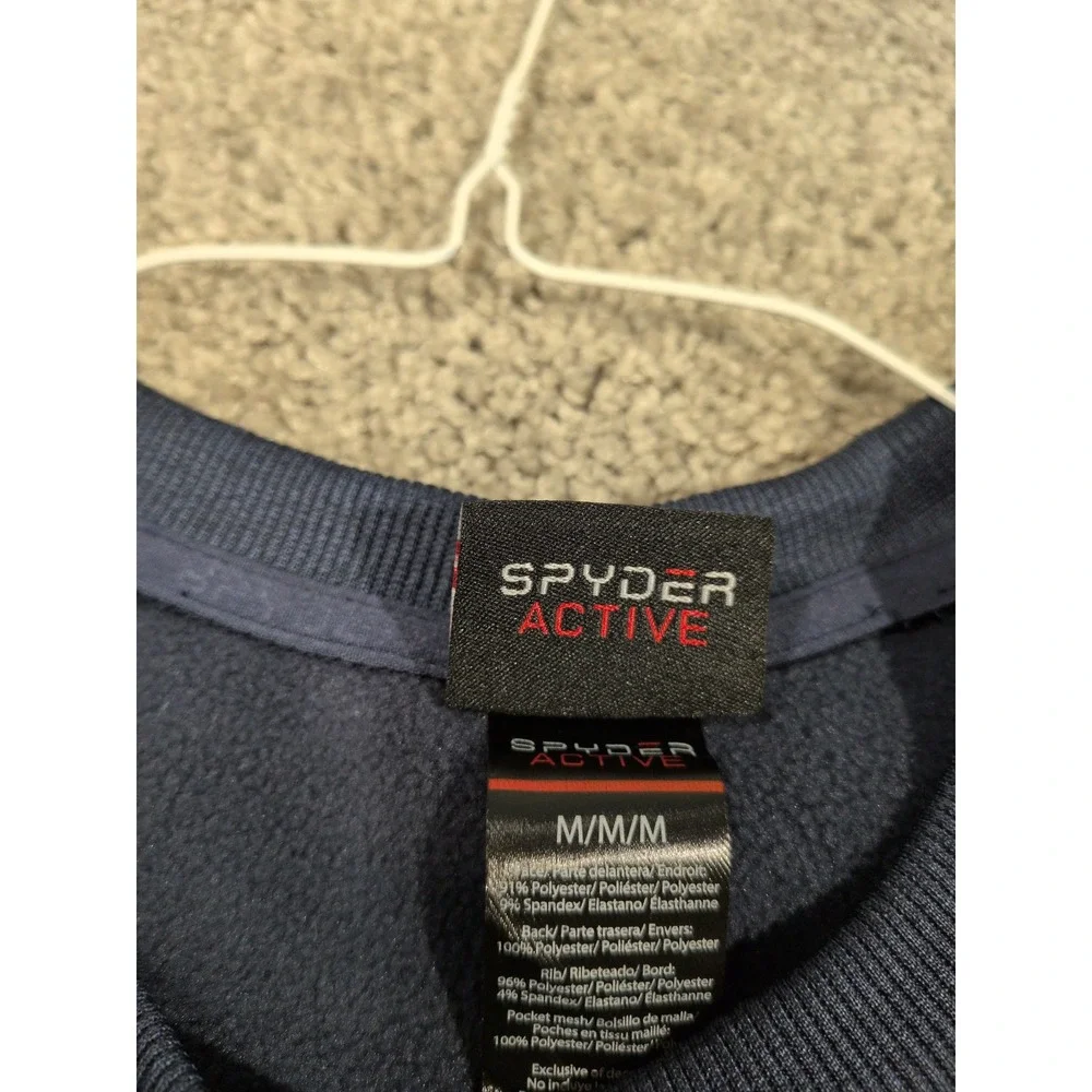 Spyder Active‎ Mens Crewneck Sweatshirt Navy Blue Heathered Pullover Size M
